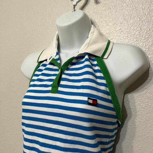 Vintage Y2K Tommy Hilfiger Striped Halter Top S - Picture 3 of 5